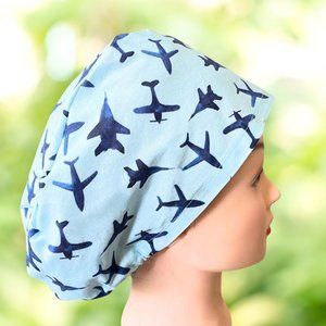PREMIUM Planes~Euro Scrub Cap| Unisex Nurse Cap| Scrub Hat| Scrub Cap| CRNA Surg